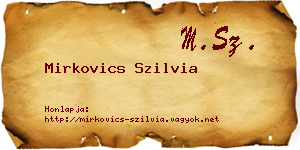 Mirkovics Szilvia névjegykártya