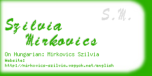 szilvia mirkovics business card